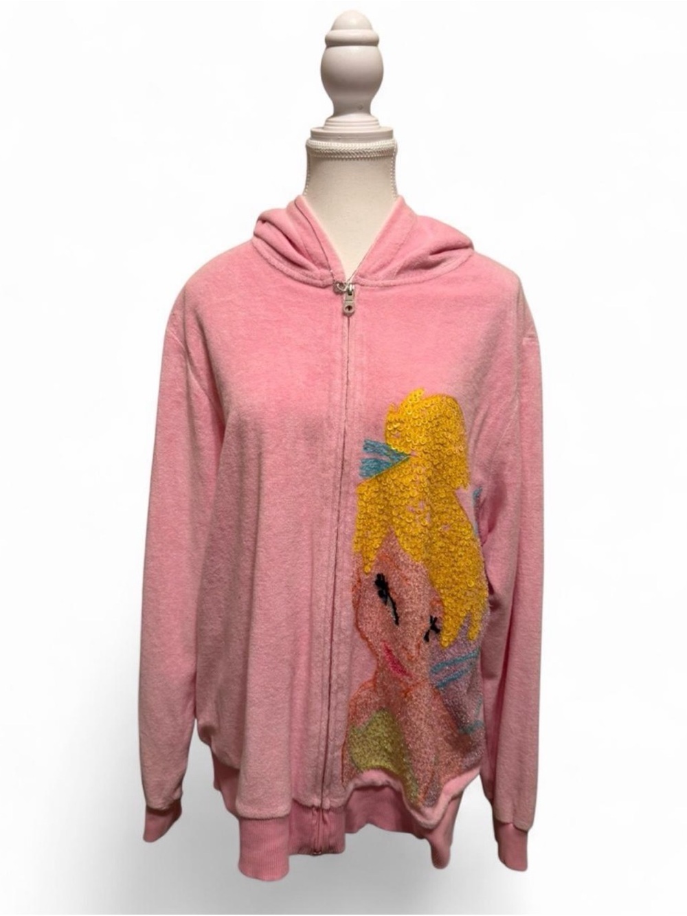 TINKERBELL Sequin Graphic zip up hoodie